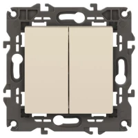 Выключатель 2-кл. СП Elegance 14-1104-02 10А IP20 250В 10AX механизм сл. кость Эра Б0034231 ТехноИмпульс