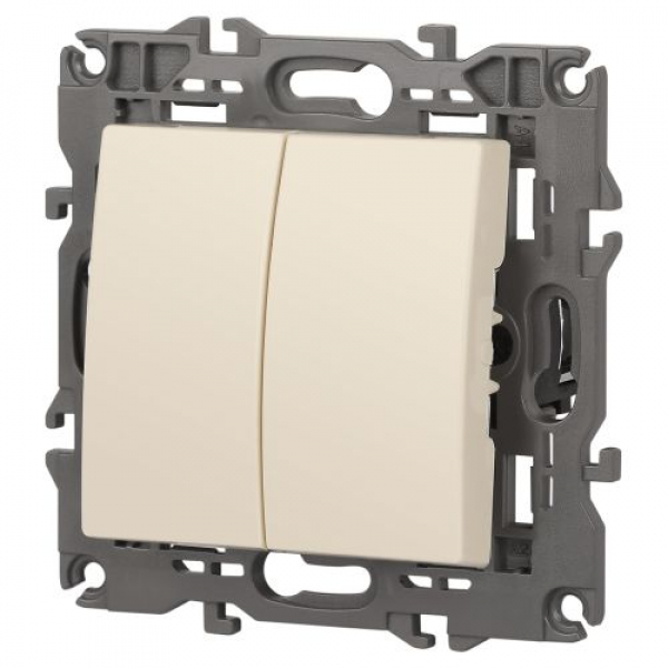 Выключатель 2-кл. СП Elegance 14-1104-02 10А IP20 250В 10AX механизм сл. кость Эра Б0034231 ТехноИмпульс