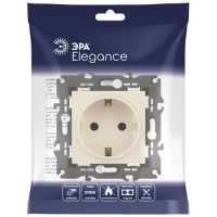 Розетка 1-м СП Эра Elegance 14-2102-02 16А IP20 16AX 250В 2P+E Schuko защ. шторки сл. кость Эра Б0034273 ТехноИмпульс