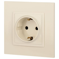 Розетка 1-м СП Эра Elegance 14-2102-02 16А IP20 16AX 250В 2P+E Schuko защ. шторки сл. кость Эра Б0034273 ТехноИмпульс