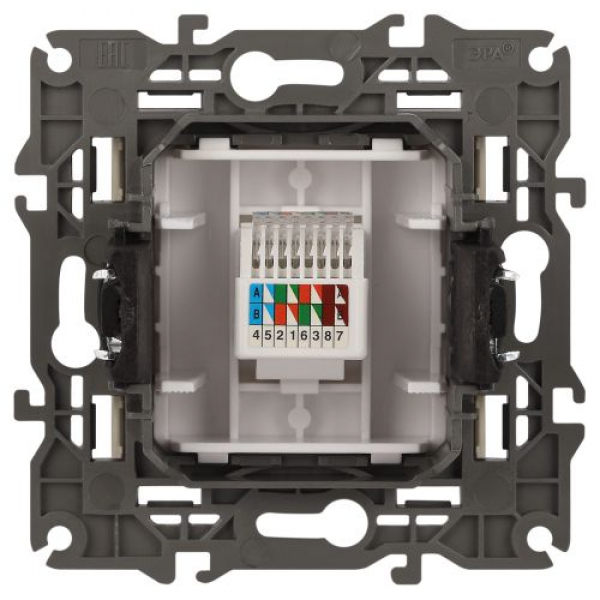 Розетка компьютерная 1-м Elegance 14-3107-02 RJ45 IP20 механизм сл. кость Эра Б0034303 ТехноИмпульс