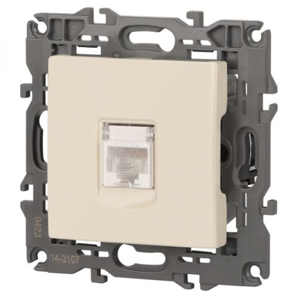 Розетка компьютерная 1-м Elegance 14-3107-02 RJ45 IP20 механизм сл. кость Эра Б0034303 ТехноИмпульс