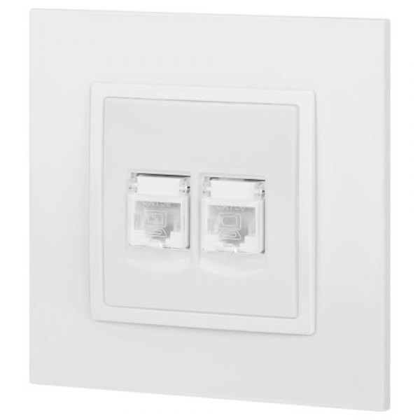 Розетка компьютерная 2-м Elegance 14-3108-01 RJ45 IP20 механизм бел. Эра Б0034308 ТехноИмпульс