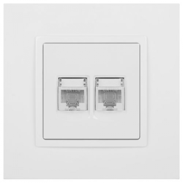 Розетка компьютерная 2-м Elegance 14-3108-01 RJ45 IP20 механизм бел. Эра Б0034308 ТехноИмпульс