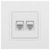 Розетка компьютерная 2-м Elegance 14-3108-01 RJ45 IP20 механизм бел. Эра Б0034308 ТехноИмпульс