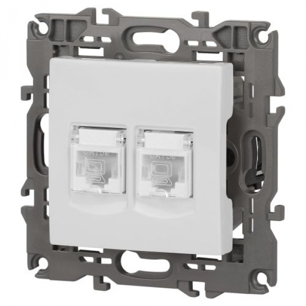 Розетка компьютерная 2-м Elegance 14-3108-01 RJ45 IP20 механизм бел. Эра Б0034308 ТехноИмпульс