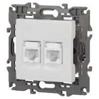 Розетка компьютерная 2-м Elegance 14-3108-01 RJ45 IP20 механизм бел. Эра Б0034308 ТехноИмпульс