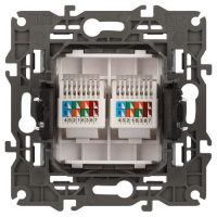 Розетка компьютерная 2-м Elegance 14-3108-01 RJ45 IP20 механизм бел. Эра Б0034308 ТехноИмпульс