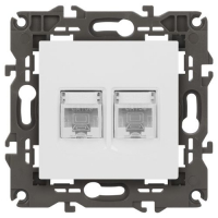 Розетка компьютерная 2-м Elegance 14-3108-01 RJ45 IP20 механизм бел. Эра Б0034308 ТехноИмпульс