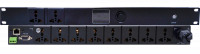 HY-SP408A, распр.питания 8упр+2сквозн. розетки, 6,5кВт/3,5кВт-канал,каскадирование,RS-232,EMI-фильтр ТехноИмпульс