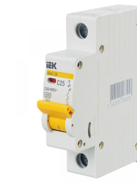 Выключатель автоматический модульный 1п C 25А 4.5кА ВА47-29 KARAT IEK MVA20-1-025-C ТехноИмпульс