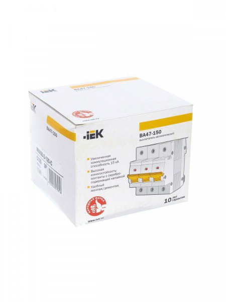 Выключатель автоматический модульный 3п C 125А 15кА ВА47-150 KARAT IEK MVA50-3-125-C ТехноИмпульс