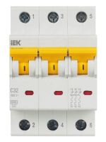 Выключатель автоматический модульный 3п C 32А 6кА ВА47-60M KARAT IEK MVA31-3-032-C ТехноИмпульс