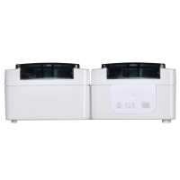 Розетка 2-м ОП Гермес Plus РСб22-3-ГПБд 16А IP54 с заземл. с дым. крышкой бел. IEK ERMP22-K03-16-54-EC ТехноИмпульс