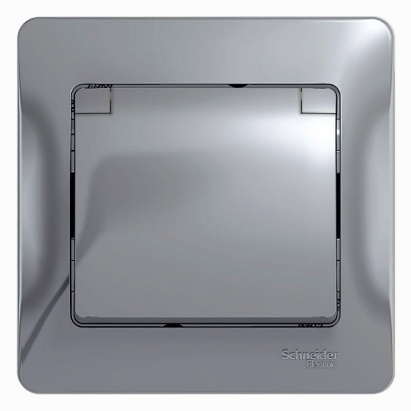 Розетка 1-м СП Glossa 16А IP20 с заземл. защ. шторки с крышкой в сборе алюм. SE GSL000346 ТехноИмпульс