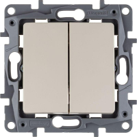 Выключатель 2-кл. СП Etika 10А IP20 250В 10AX безвинтов. зажимы механизм сл. кость IEK 672302 ТехноИмпульс