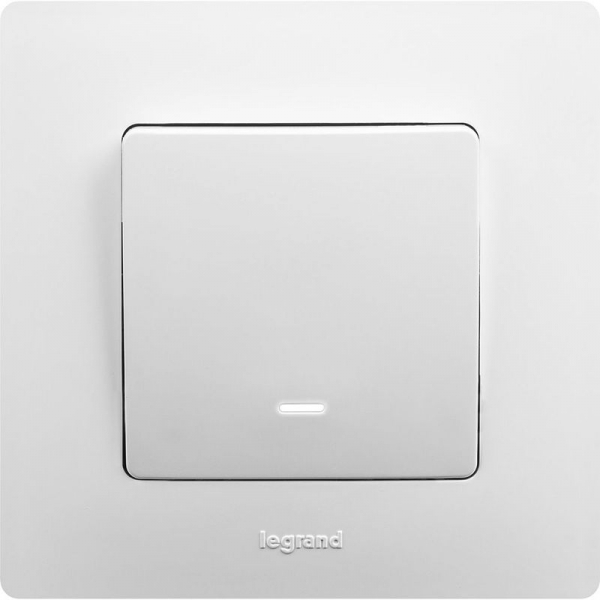 Выключатель 1-кл. СП Etika 10А IP20 250В 10AX с подсветкой/индикацией безвинтов. зажимы механизм бел. IEK 672203 ТехноИмпульс