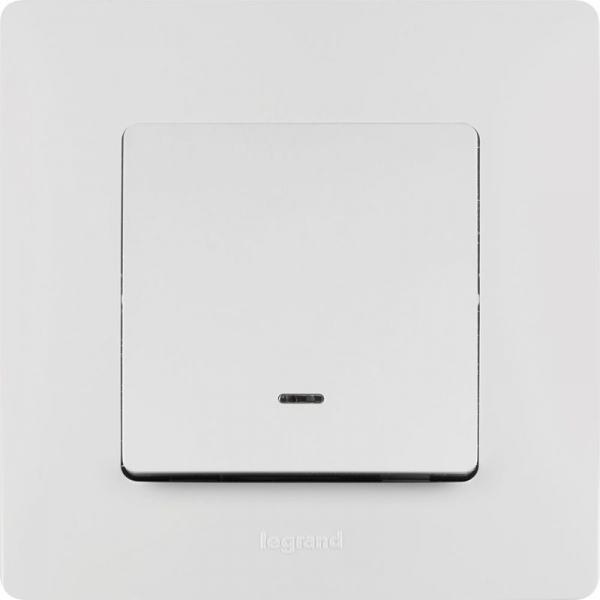 Выключатель 1-кл. СП Etika 10А IP20 250В 10AX с подсветкой/индикацией безвинтов. зажимы механизм бел. IEK 672203 ТехноИмпульс