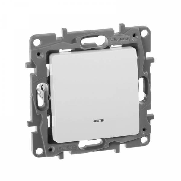 Выключатель 1-кл. СП Etika 10А IP20 250В 10AX с подсветкой/индикацией безвинтов. зажимы механизм бел. IEK 672203 ТехноИмпульс