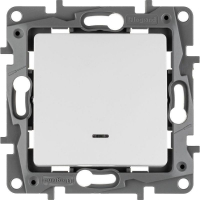 Выключатель 1-кл. СП Etika 10А IP20 250В 10AX с подсветкой/индикацией безвинтов. зажимы механизм бел. IEK 672203 ТехноИмпульс