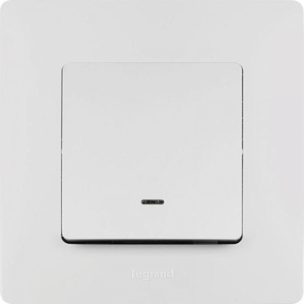 Выключатель 1-кл. СП Etika 10А IP20 250В 10AX с подсветкой/индикацией безвинтов. зажимы механизм бел. IEK 672203 ТехноИмпульс