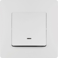 Выключатель 1-кл. СП Etika 10А IP20 250В 10AX с подсветкой/индикацией безвинтов. зажимы механизм бел. IEK 672203 ТехноИмпульс