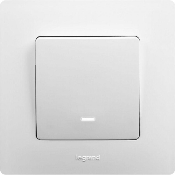 Выключатель 1-кл. СП Etika 10А IP20 250В 10AX с подсветкой/индикацией безвинтов. зажимы механизм бел. IEK 672203 ТехноИмпульс