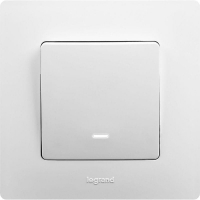 Выключатель 1-кл. СП Etika 10А IP20 250В 10AX с подсветкой/индикацией безвинтов. зажимы механизм бел. IEK 672203 ТехноИмпульс