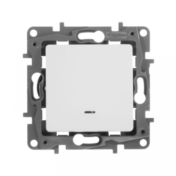 Выключатель 1-кл. СП Etika 10А IP20 250В 10AX с подсветкой/индикацией безвинтов. зажимы механизм бел. IEK 672203 ТехноИмпульс