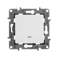 Выключатель 1-кл. СП Etika 10А IP20 250В 10AX с подсветкой/индикацией безвинтов. зажимы механизм бел. IEK 672203 ТехноИмпульс