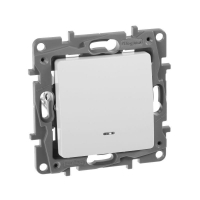 Выключатель 1-кл. СП Etika 10А IP20 250В 10AX с подсветкой/индикацией безвинтов. зажимы механизм бел. IEK 672203 ТехноИмпульс