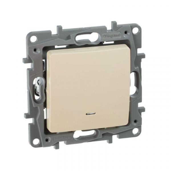 Выключатель 1-кл. СП Etika 10А IP20 250В 10AX с подсветкой/индикацией безвинтов. зажимы механизм сл. кость IEK 672303 ТехноИмпульс