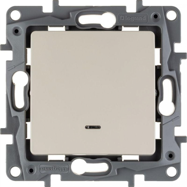 Выключатель 1-кл. СП Etika 10А IP20 250В 10AX с подсветкой/индикацией безвинтов. зажимы механизм сл. кость IEK 672303 ТехноИмпульс