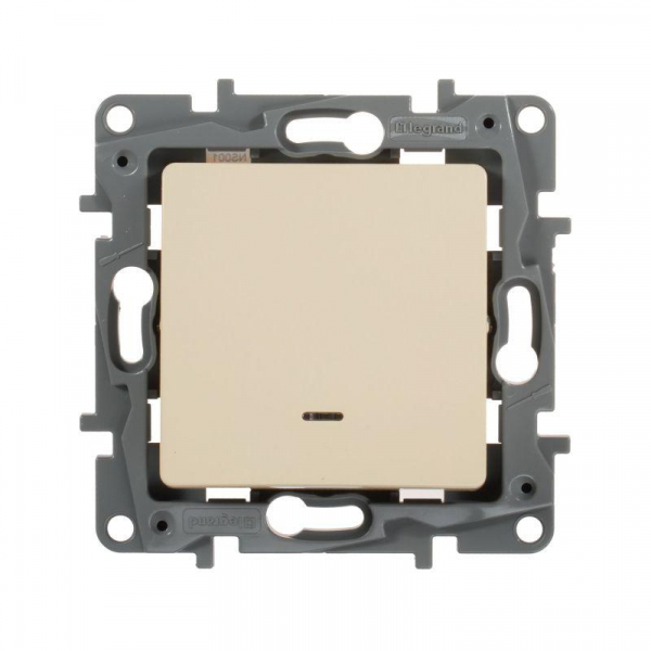 Выключатель 1-кл. СП Etika 10А IP20 250В 10AX с подсветкой/индикацией безвинтов. зажимы механизм сл. кость IEK 672303 ТехноИмпульс