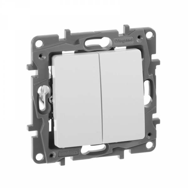 Переключатель 2-кл. СП Etika Plus 10А IP20 250В 10AX безвинтов. зажимы механизм бел. IEK 672212 ТехноИмпульс