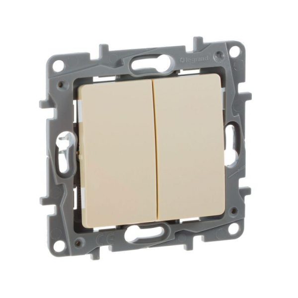 Переключатель 2-кл. СП Etika Plus 10А IP20 250В 10AX безвинтов. зажимы механизм сл. кость IEK 672312 ТехноИмпульс