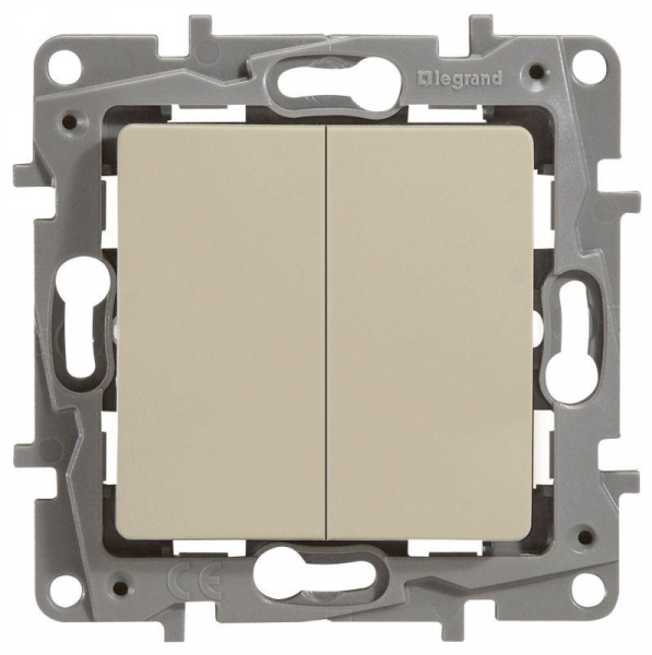 Переключатель 2-кл. СП Etika Plus 10А IP20 250В 10AX безвинтов. зажимы механизм сл. кость IEK 672312 ТехноИмпульс