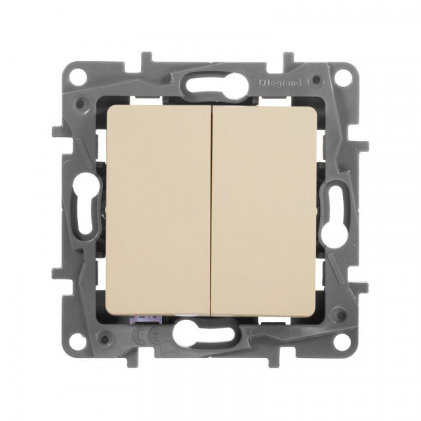 Переключатель 2-кл. СП Etika Plus 10А IP20 250В 10AX безвинтов. зажимы механизм сл. кость IEK 672312 ТехноИмпульс