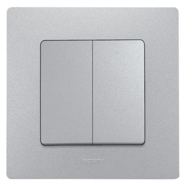 Переключатель 2-кл. СП Etika Plus 10А IP20 250В 10AX безвинтов. зажимы механизм алюм. IEK 672412 ТехноИмпульс