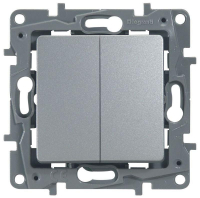 Переключатель 2-кл. СП Etika Plus 10А IP20 250В 10AX безвинтов. зажимы механизм алюм. IEK 672412 ТехноИмпульс