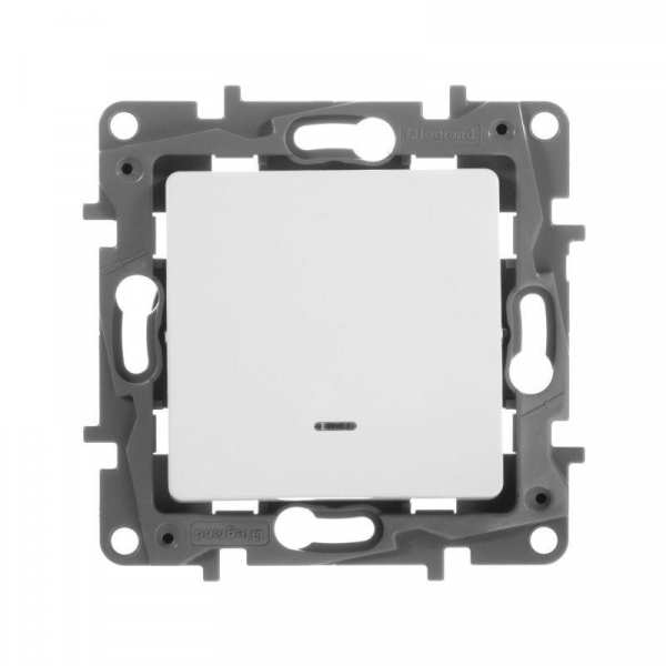 Переключатель 1-кл. СП Etika Plus 10А IP20 250В 10AX с подсветкой безвинтов. зажимы механизм бел. IEK 672215 ТехноИмпульс