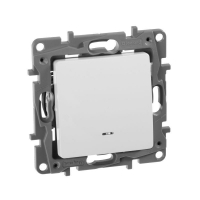 Переключатель 1-кл. СП Etika Plus 10А IP20 250В 10AX с подсветкой безвинтов. зажимы механизм бел. IEK 672215 ТехноИмпульс