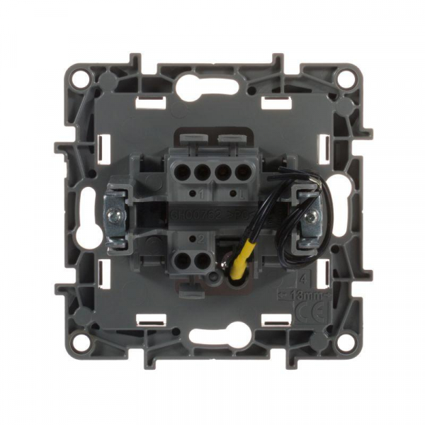 Переключатель 1-кл. СП Etika Plus 10А IP20 250В 10AX с подсветкой безвинтов. зажимы механизм бел. IEK 672215 ТехноИмпульс