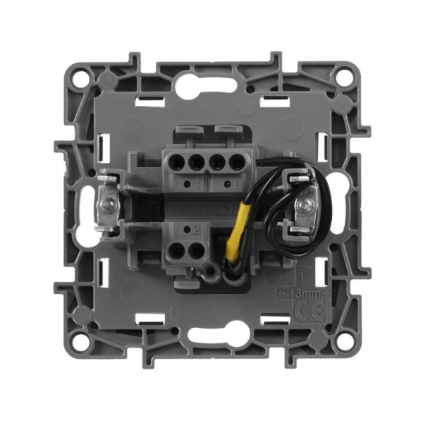 Переключатель 1-кл. СП Etika Plus 10А IP20 250В 10AX с подсветкой безвинтов. зажимы механизм антрацит IEK 672615 ТехноИмпульс