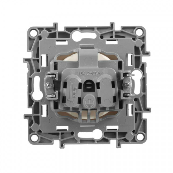 Розетка 1-м СП Etika 16А IP20 250В 2P без заземл. немецк. стандарт винтов. клеммы механизм сл. кость IEK 672320 ТехноИмпульс