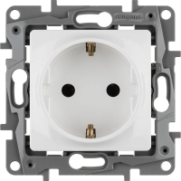 Розетка 1-м СП Etika 16А IP20 250В 2P+E с заземл. немецк. стандарт винтов. клеммы механизм бел. IEK 672221 ТехноИмпульс