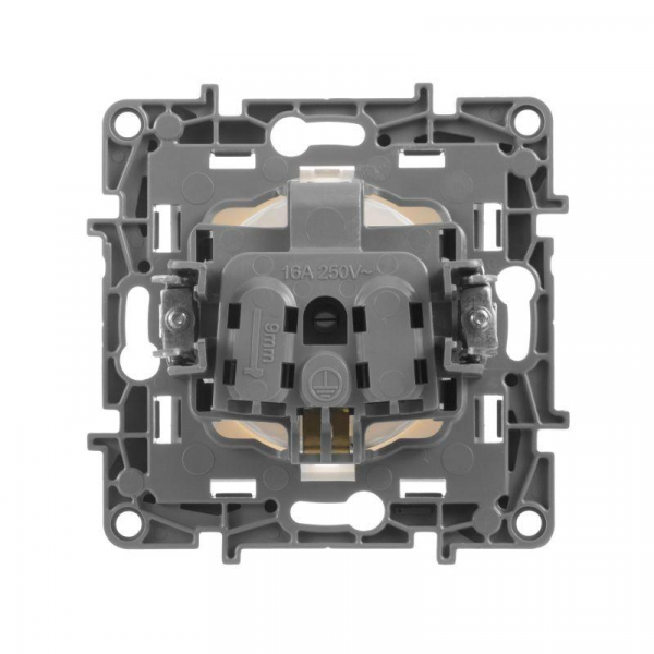 Розетка 1-м СП Etika 16А IP20 250В 2P+E с заземл. немецк. стандарт винтов. клеммы механизм бел. IEK 672221 ТехноИмпульс