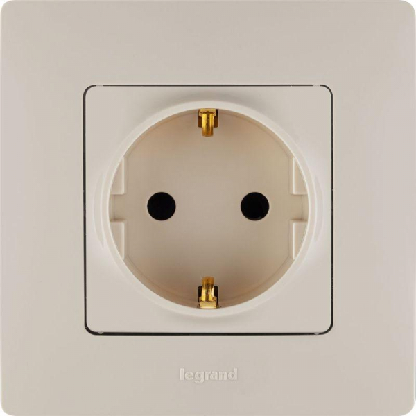 Розетка 1-м СП Etika 16А IP20 250В 2P+E с заземл. немецк. стандарт винтов. клеммы механизм сл. кость IEK 672321 ТехноИмпульс