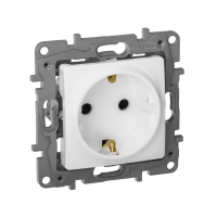 Розетка 1-м СП Etika 16А IP31 250В 2P+E с заземл. защ. шторки немецк. стандарт винтов. клеммы механизм бел. IEK 672222 ТехноИмпульс