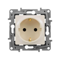 Розетка 1-м СП Etika 16А IP31 250В 2P+E с заземл. защ. шторки немецк. стандарт винтов. клеммы механизм сл. кость IEK 672322 ТехноИмпульс